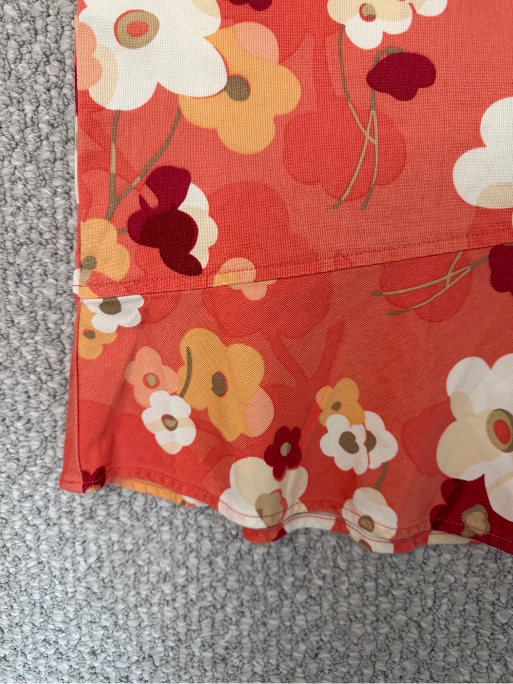 LOFT Coral-Orange Floral Skirt Size 14P summer vacation resort wear - Picture 8 of 14